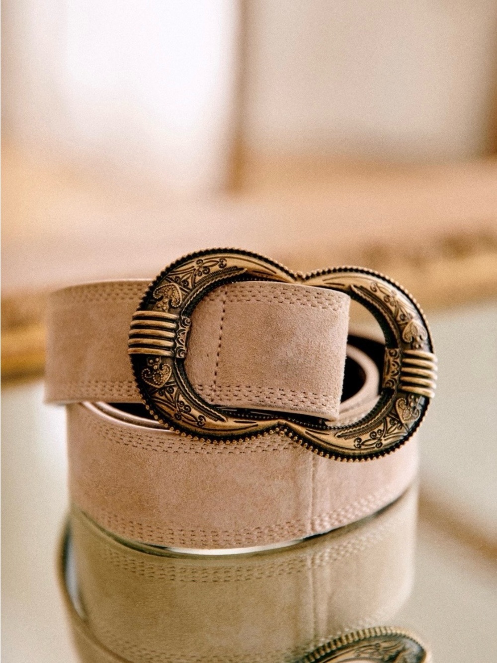 Sezane Gaia Leather Waist Belt Sz 80